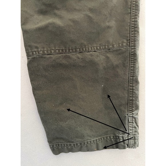 Cabelas Mens Cargo Pants 42x32 Olive Green Cotton Canvas Reinforced Knee - Picture 11 of 14